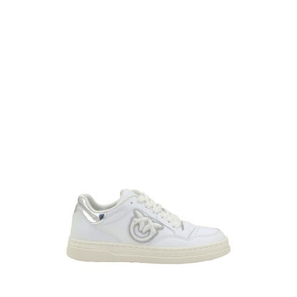 Leather Sneakers - White Perforated Low-Top with Paneled Design