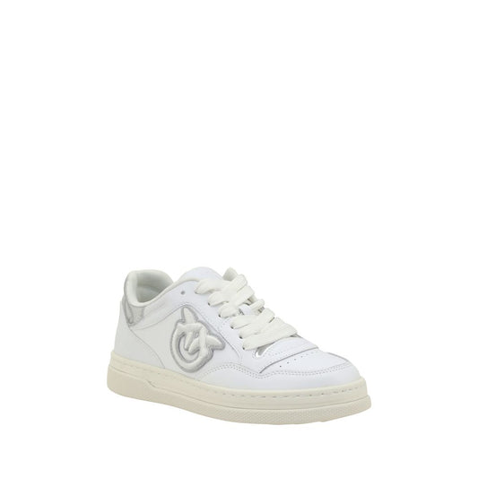 Leather Sneakers - White Perforated Low-Top with Paneled Design