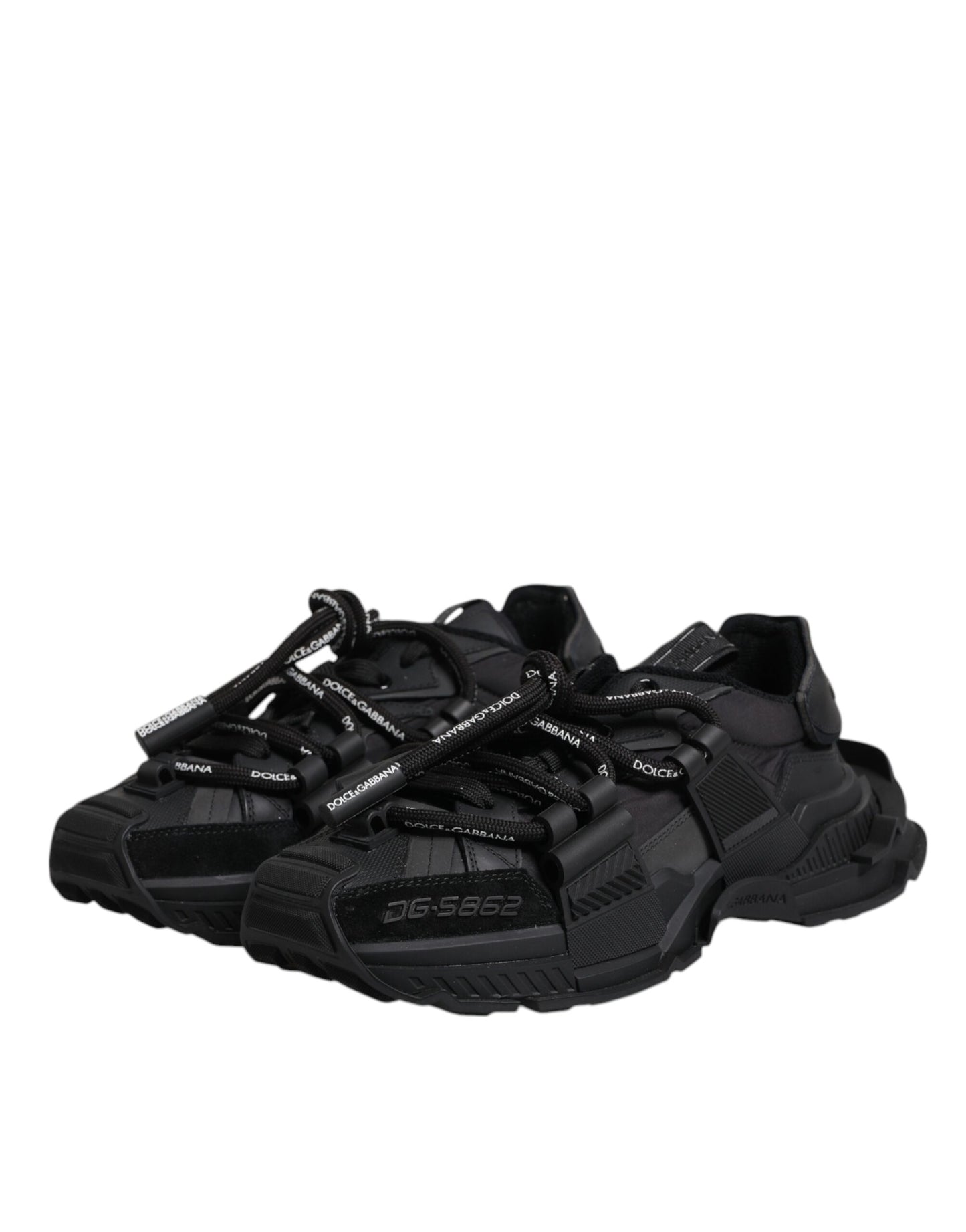 Dolce &amp; Gabbana Black Low Top Lace-Up Sneakers
