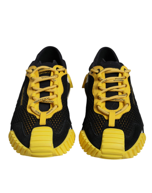 Dolce &amp; Gabbana Black and Yellow Low-Top NS1 Sneakers