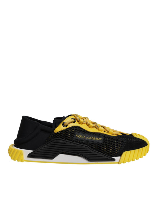 Dolce &amp; Gabbana Black and Yellow Low-Top NS1 Sneakers
