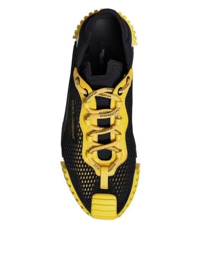 Dolce &amp; Gabbana Black and Yellow Low-Top NS1 Sneakers