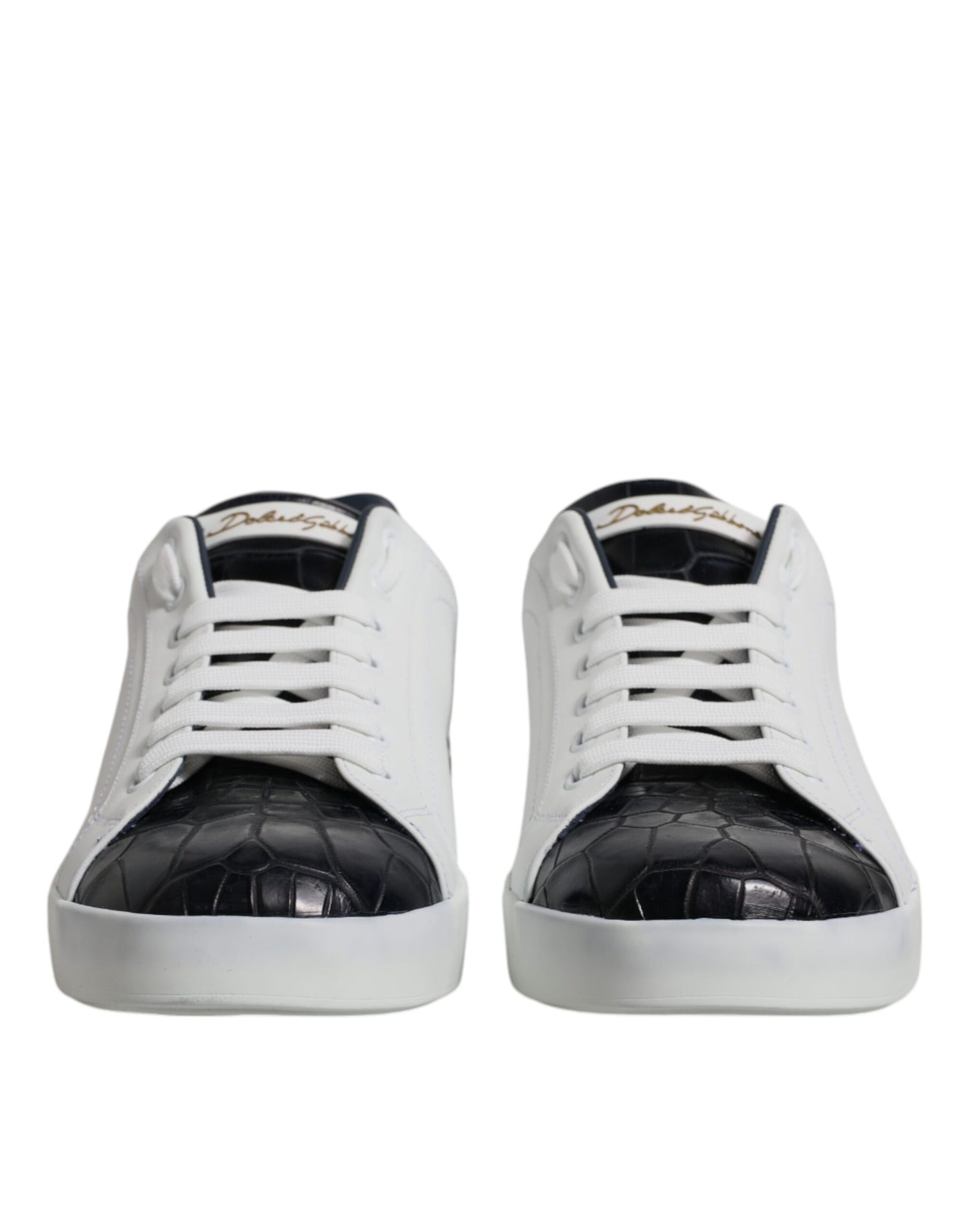 Dolce &amp; Gabbana White and Black Leather Portofino Sneakers