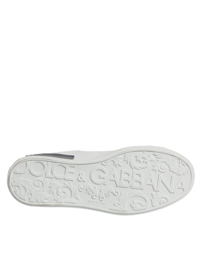 Dolce &amp; Gabbana White and Black Leather Portofino Sneakers