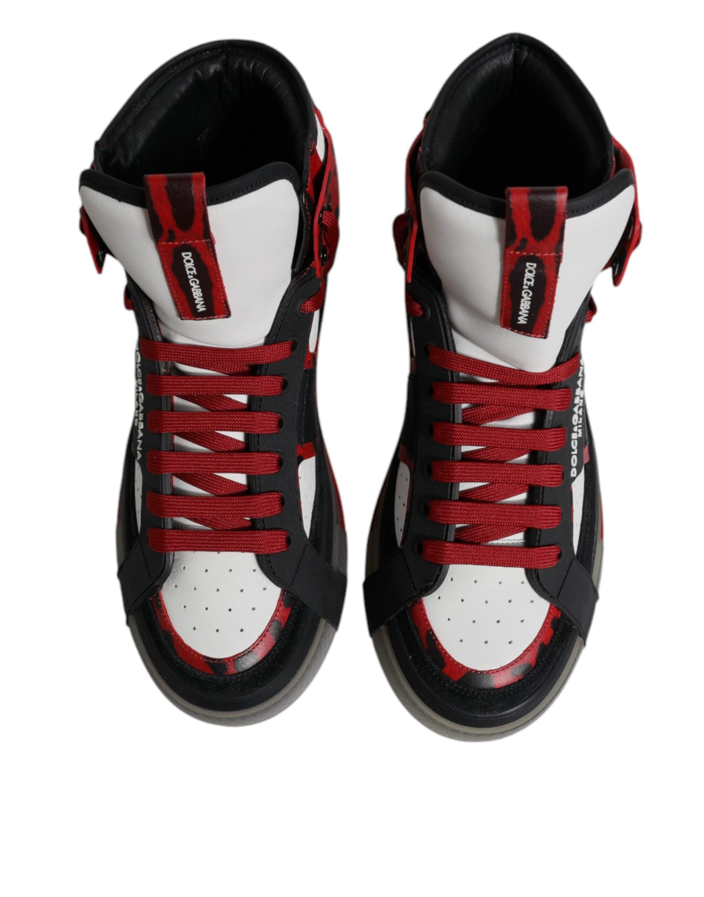 Dolce &amp; Gabbana Multicolor Leather High-Top Sneakers