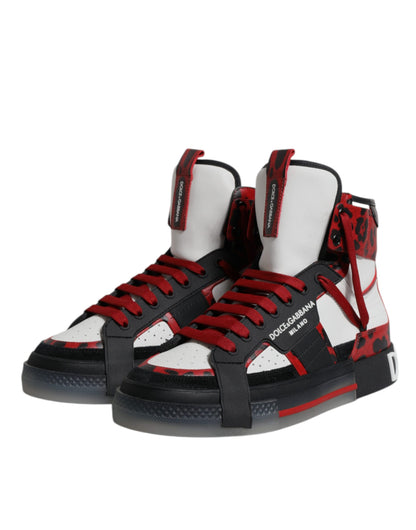 Dolce &amp; Gabbana Multicolor Leather High-Top Sneakers