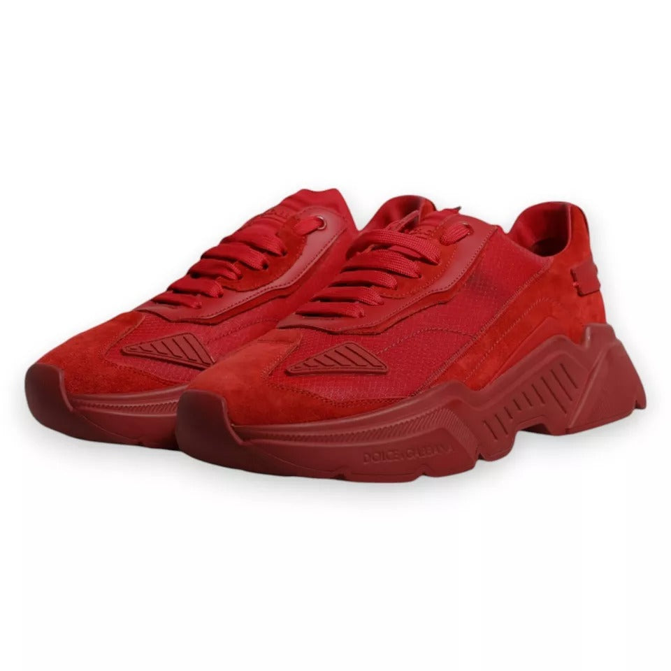 Dolce &amp; Gabbana Red Leather Daymaster Low-Top Sneakers