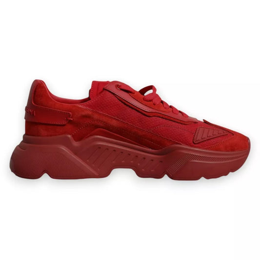 Dolce &amp; Gabbana Red Leather Daymaster Low-Top Sneakers