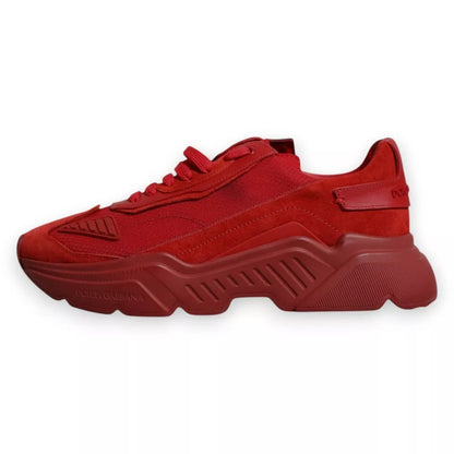 Dolce &amp; Gabbana Red Leather Daymaster Low-Top Sneakers