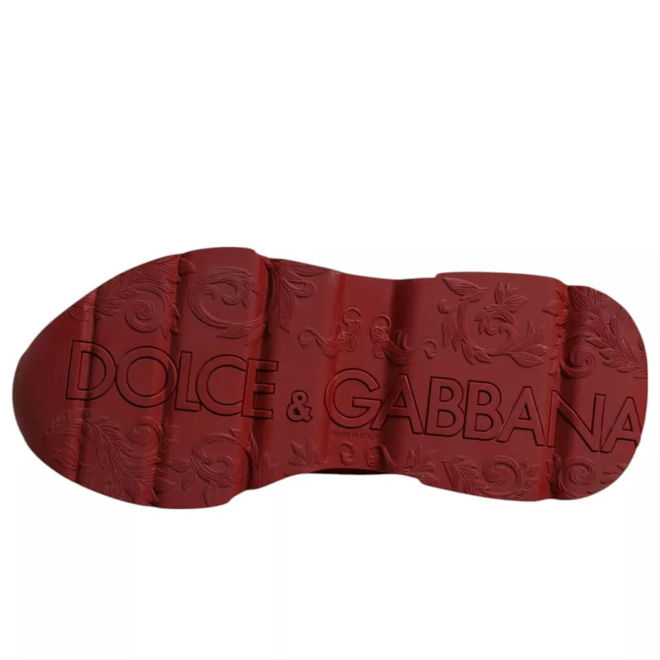 Dolce &amp; Gabbana Red Leather Daymaster Low-Top Sneakers