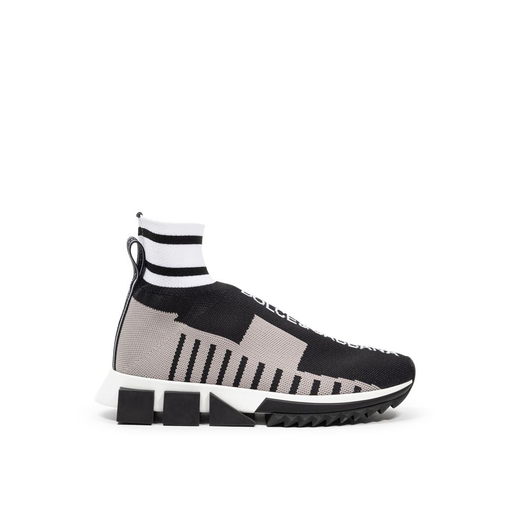 Sorrento High-Top Stretch Knit Sneakers - Black