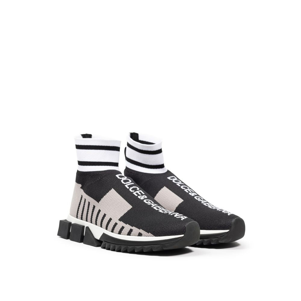 Sorrento High-Top Stretch Knit Sneakers - Black