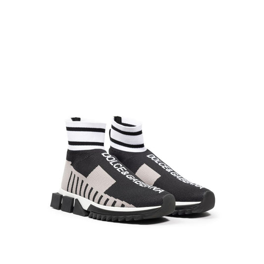 Sorrento High-Top Stretch Knit Sneakers - Black