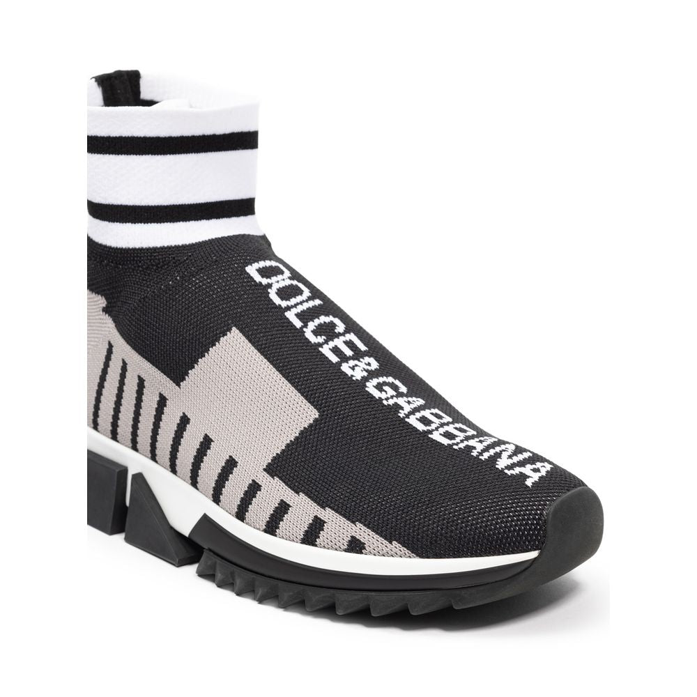 Sorrento High-Top Stretch Knit Sneakers - Black