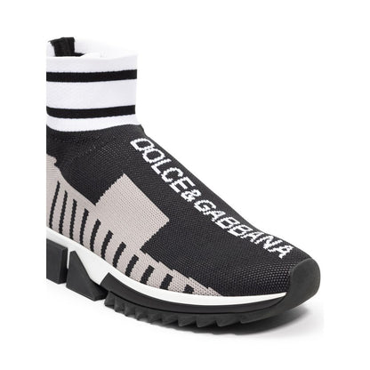 Sorrento High-Top Stretch Knit Sneakers - Black
