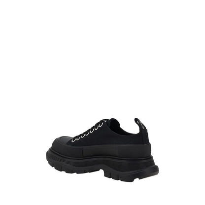Cotton Tread Slick Platform Sneakers - Black