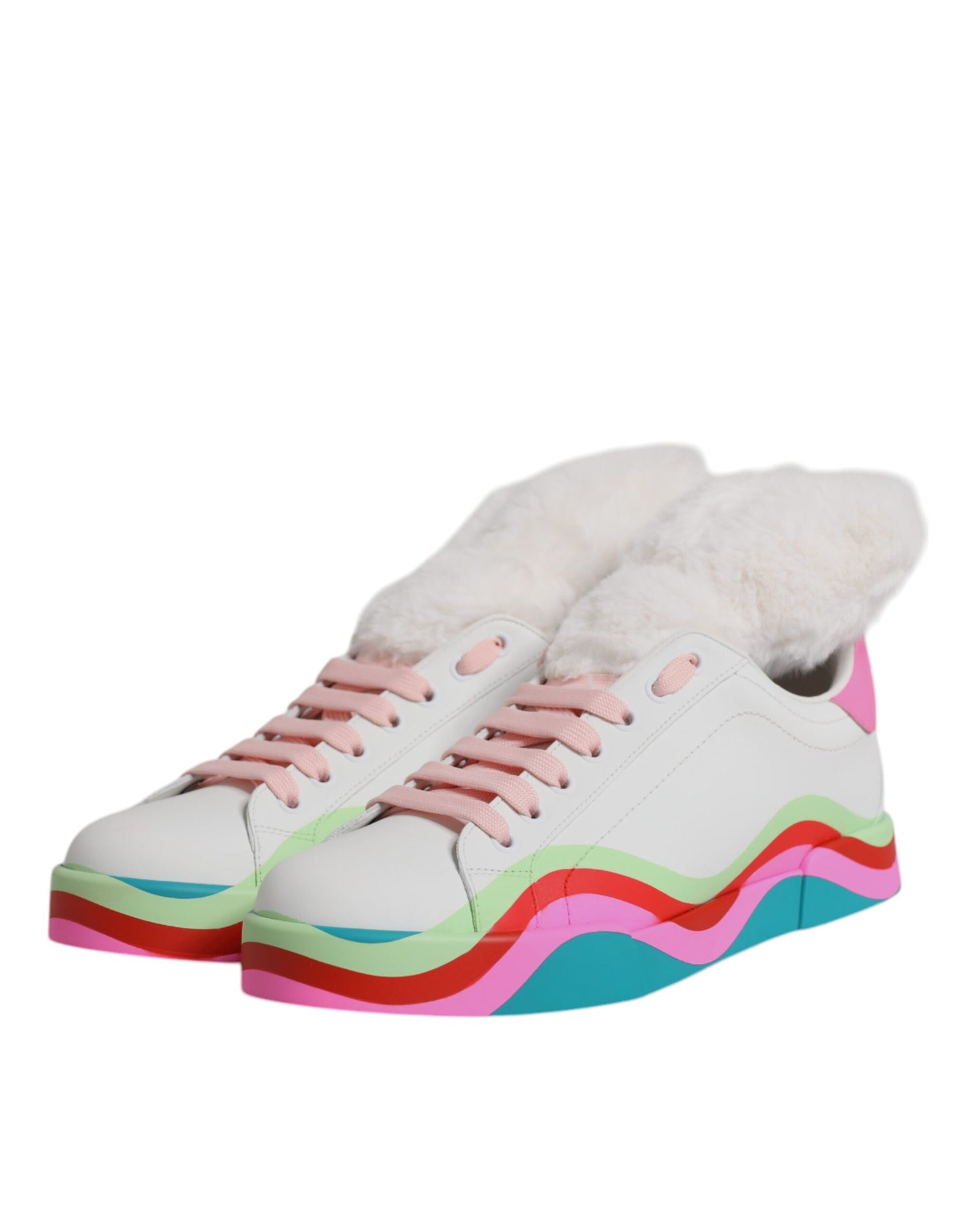 Multicolor Low-Top Leather Sneakers - Italian Craftsmanship