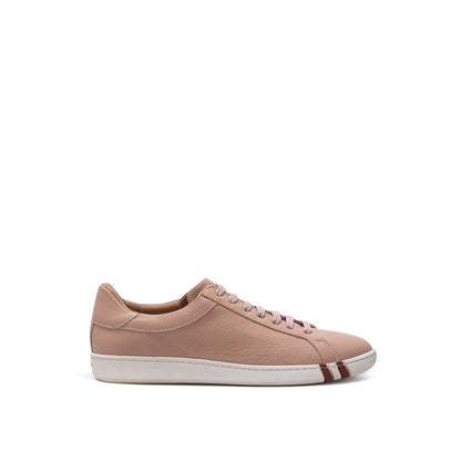 Pink Grained Leather Sneakers - Women's Low Top Designer Footwear