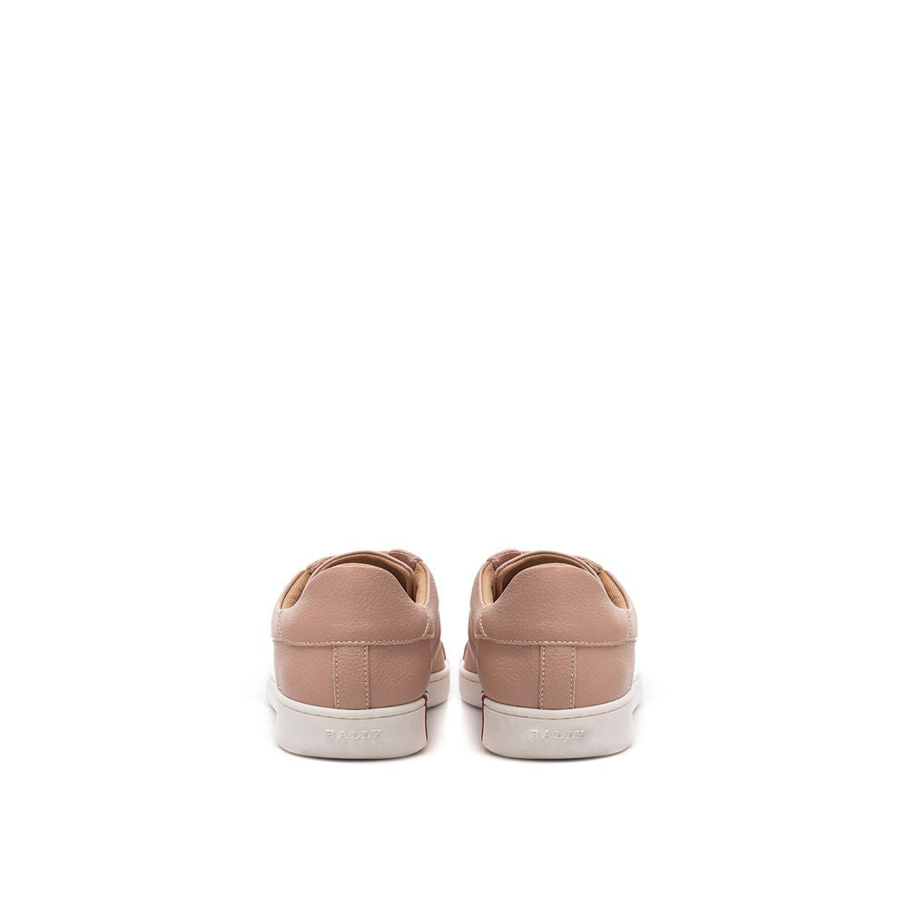 Pink Grained Leather Sneakers - Women's Low Top Designer Footwear