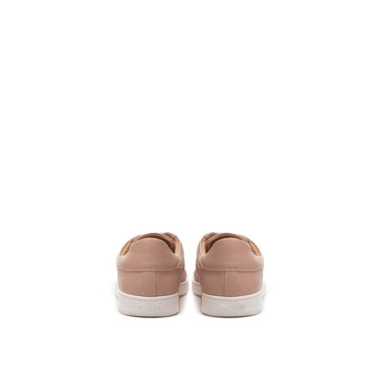 Elegant Pink Cotton Leather Sneakers - Premium Italian Craftsmanship