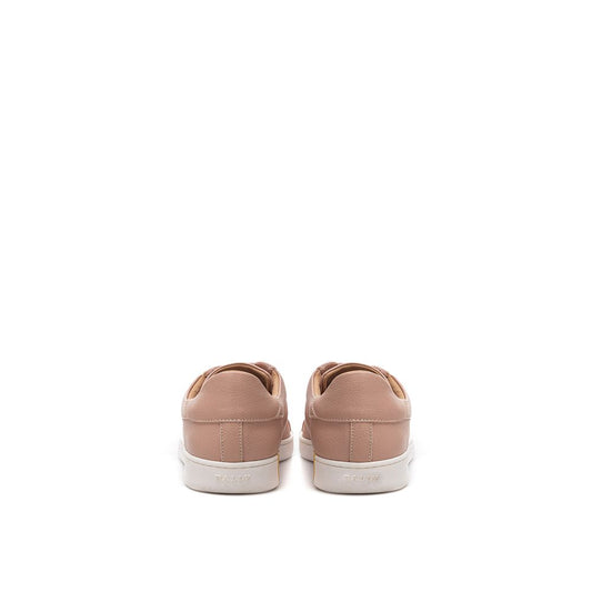 Elegant Pink Cotton Leather Sneakers - Premium Italian Craftsmanship