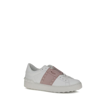 Rockstud Untitled Sneakers - Premium Calfskin Low-Top with Platinum Studs