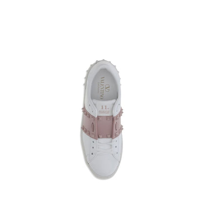 Rockstud Untitled Sneakers - Premium Calfskin Low-Top with Platinum Studs