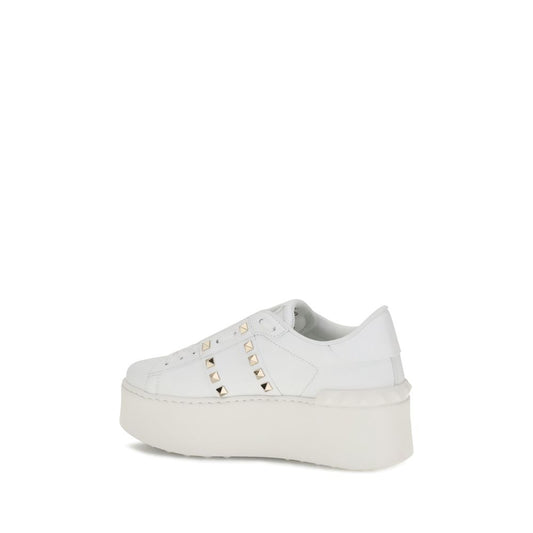 Rockstud Untitled Flatform Sneakers - Platinum Studded Calfskin Platform
