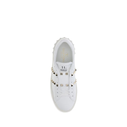 Rockstud Untitled Flatform Sneakers - Platinum Studded Calfskin Platform