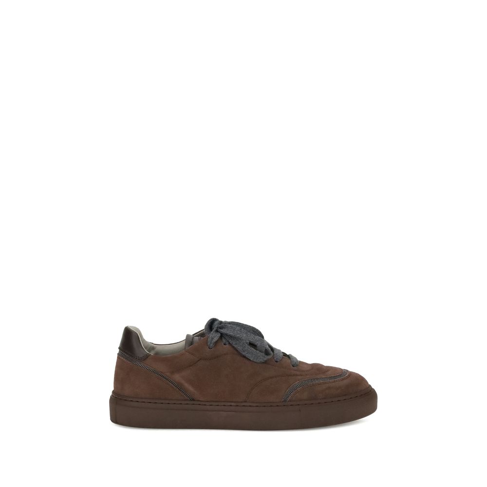 Italian Suede Sneakers with Jewel Details