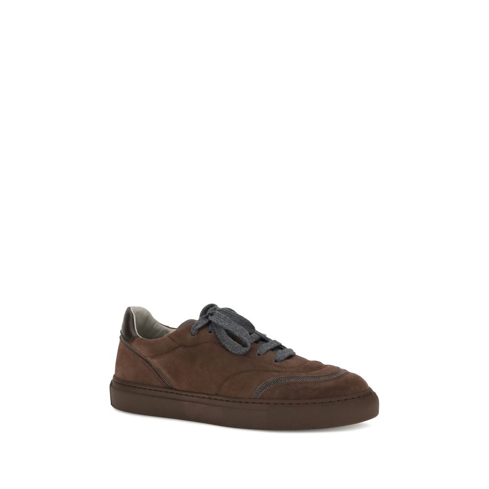 Italian Suede Sneakers with Jewel Details