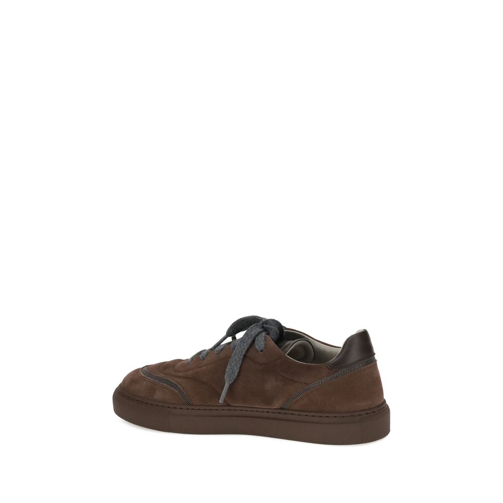 Italian Suede Sneakers with Jewel Details