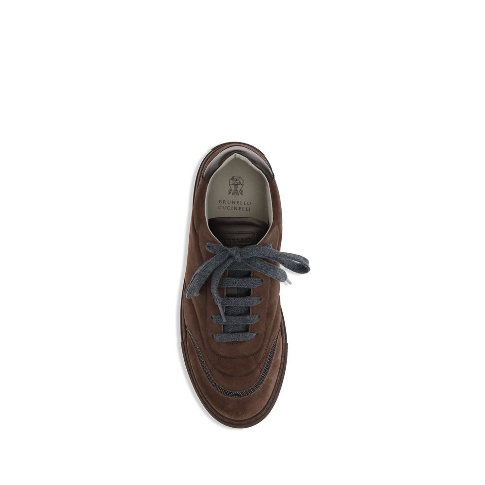 Italian Suede Sneakers with Jewel Details