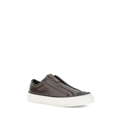 Luxury Italian Leather Slip-On Sneakers with Jewel Details