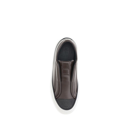 Luxury Italian Leather Slip-On Sneakers with Jewel Details