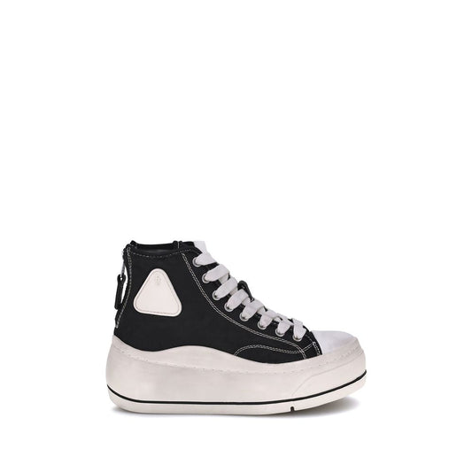 High-Top Platform Sneakers with Worn-Effect Sole