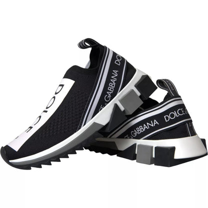 Dolce &amp; Gabbana Black and White Sorrento Slip-On Sneakers