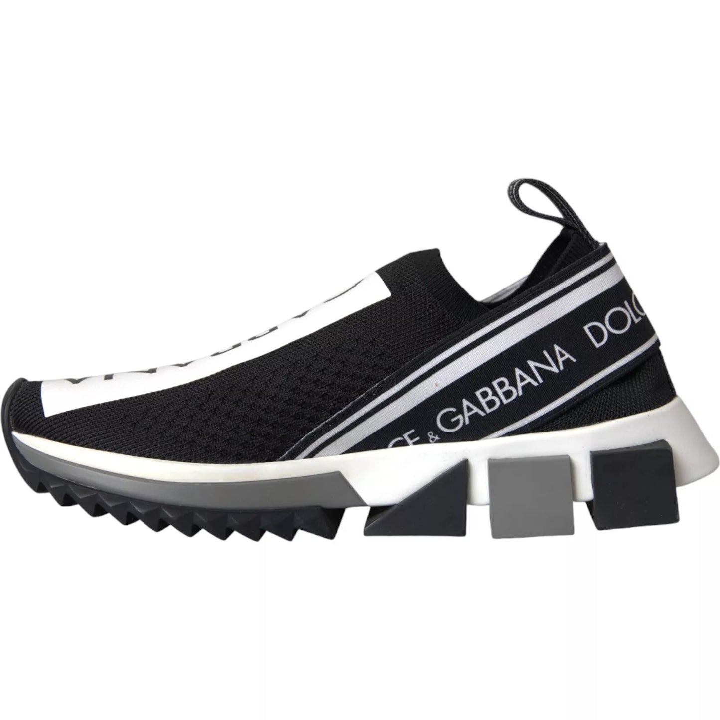Dolce &amp; Gabbana Black and White Sorrento Slip-On Sneakers