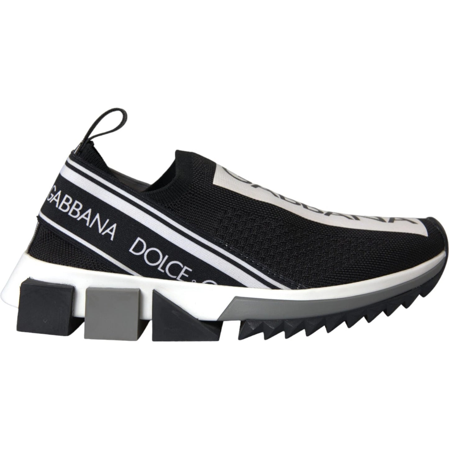 Dolce &amp; Gabbana Black and White Sorrento Slip-On Sneakers