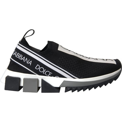 Dolce &amp; Gabbana Black and White Sorrento Slip-On Sneakers
