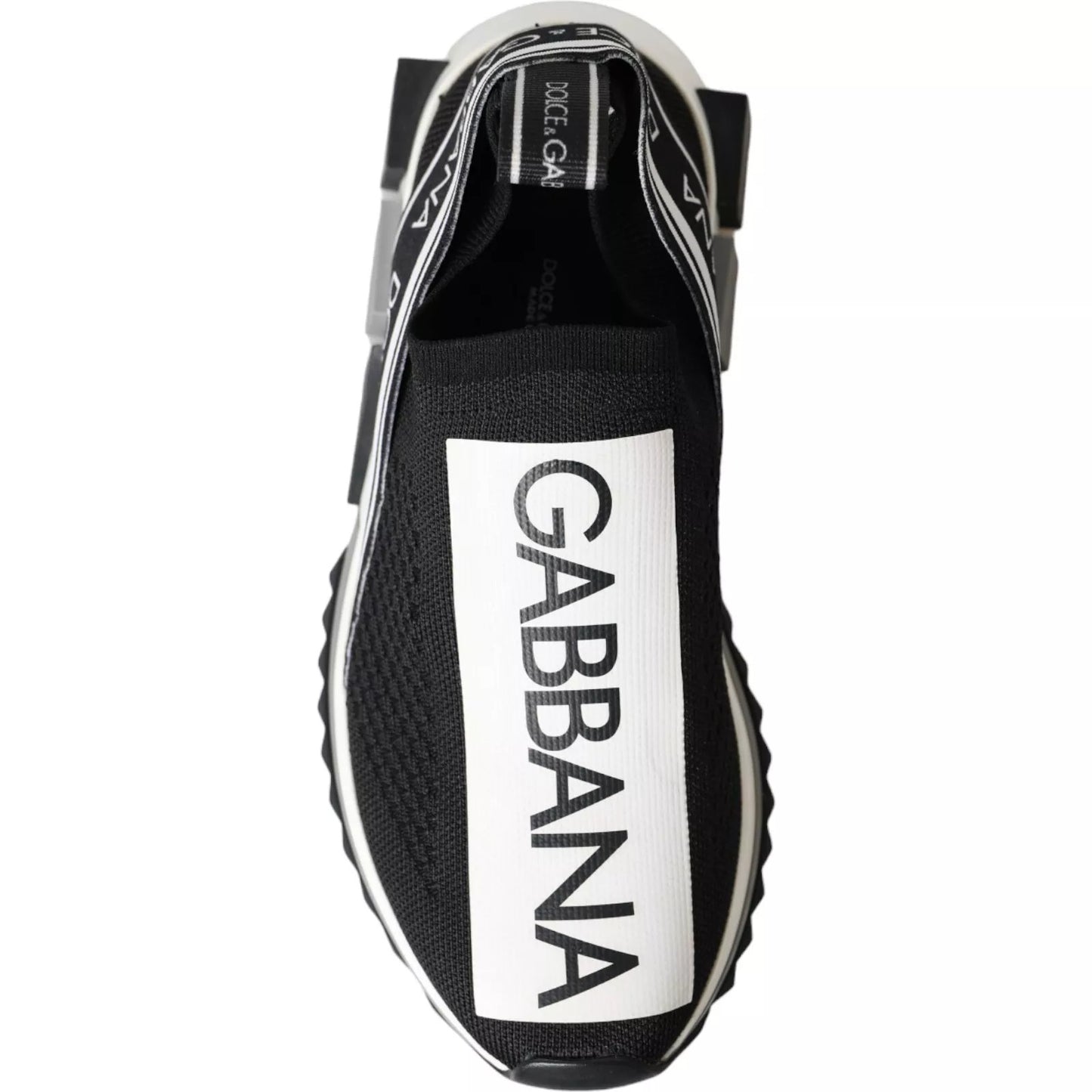 Dolce &amp; Gabbana Black and White Sorrento Slip-On Sneakers