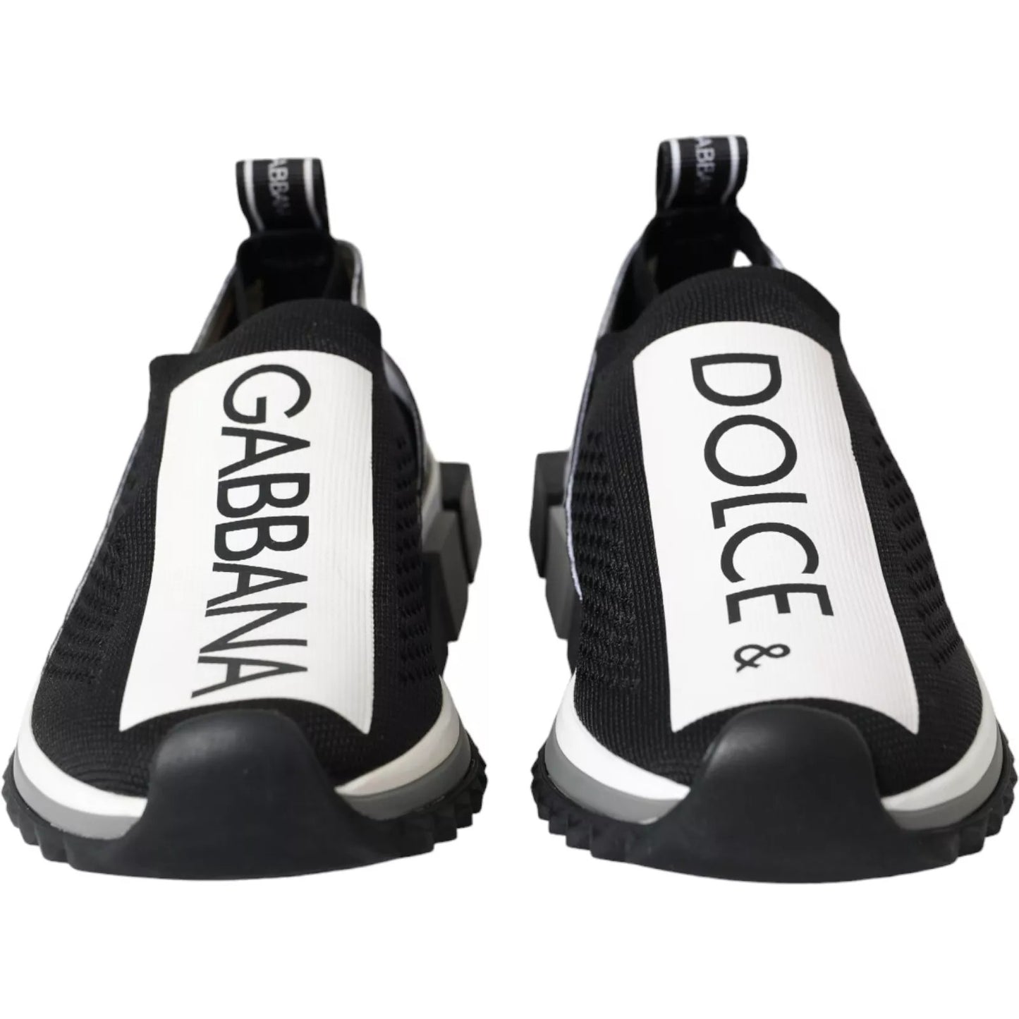 Dolce &amp; Gabbana Black and White Sorrento Slip-On Sneakers