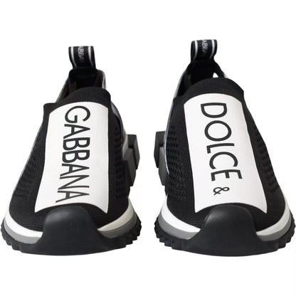 Dolce &amp; Gabbana Black and White Sorrento Slip-On Sneakers