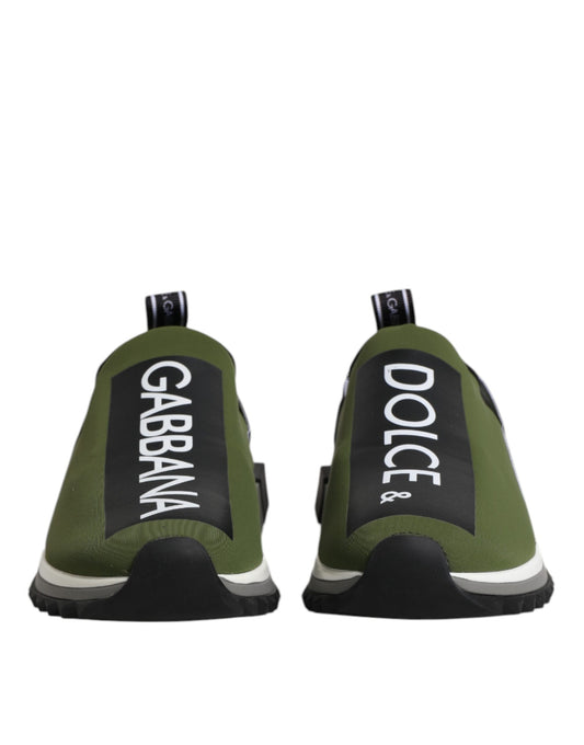 Dolce &amp; Gabbana Green and Black Sorrento Slip-On Sneakers