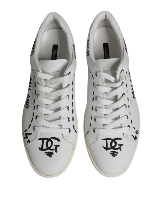 Dolce &amp; Gabbana White London Calf Leather Men's Sneakers