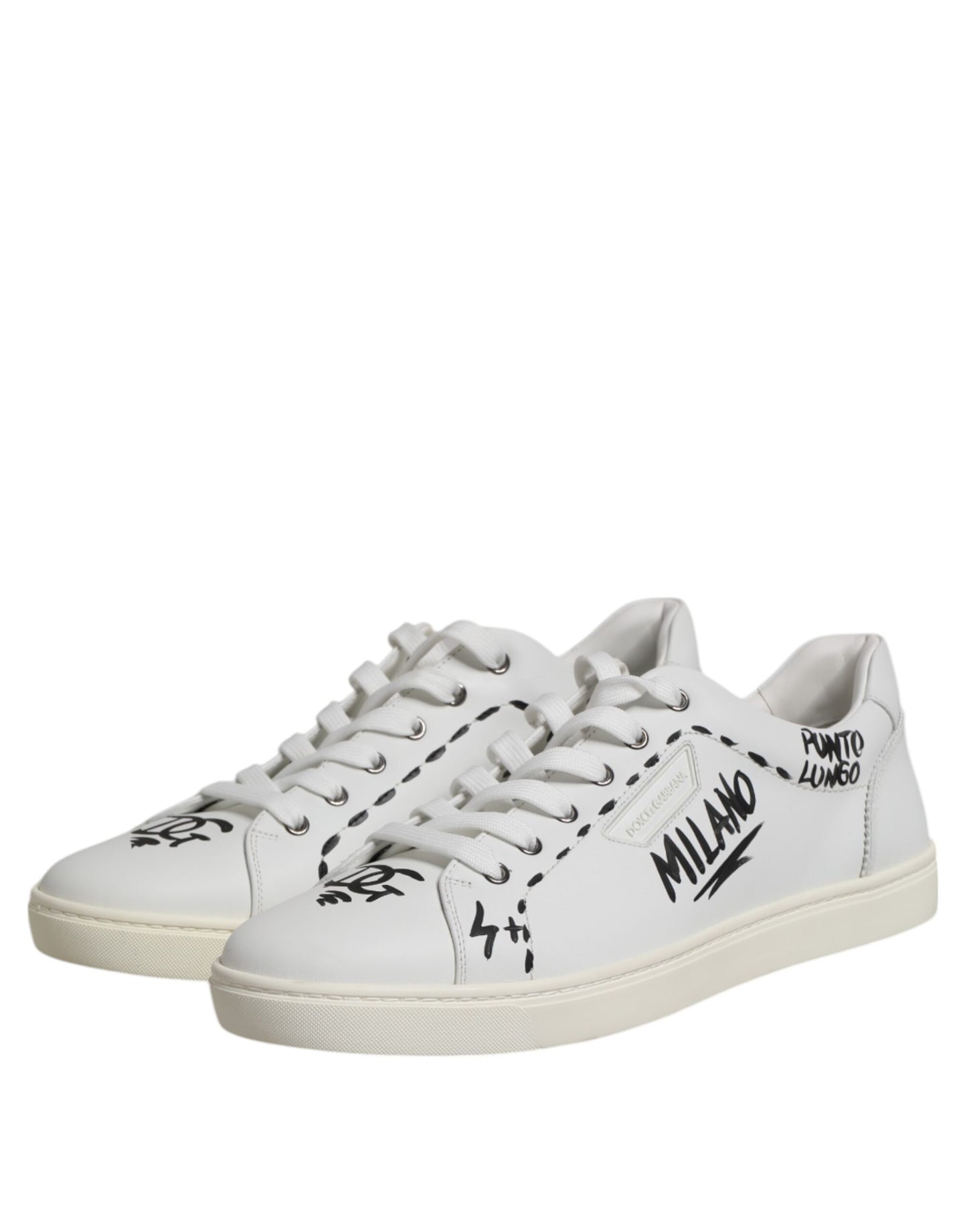 Dolce &amp; Gabbana White London Calf Leather Men's Sneakers