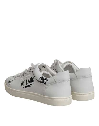 Dolce &amp; Gabbana White London Calf Leather Men's Sneakers