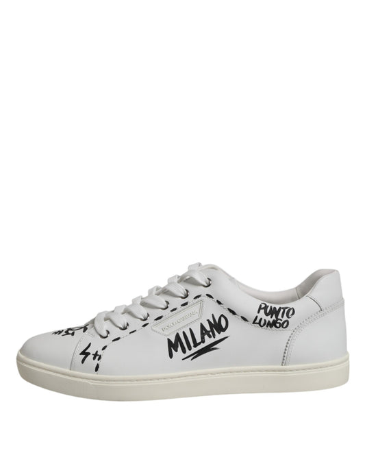 Dolce &amp; Gabbana White London Calf Leather Men's Sneakers