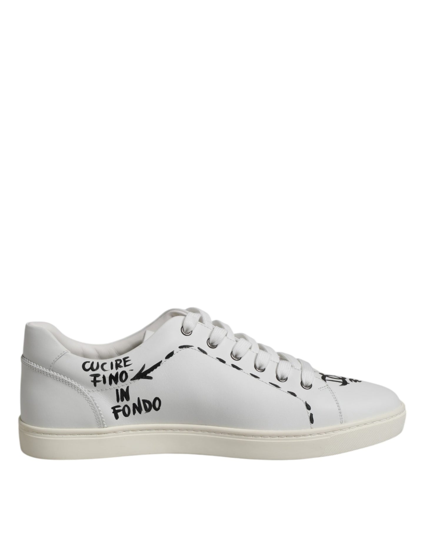 Dolce &amp; Gabbana White London Calf Leather Men's Sneakers