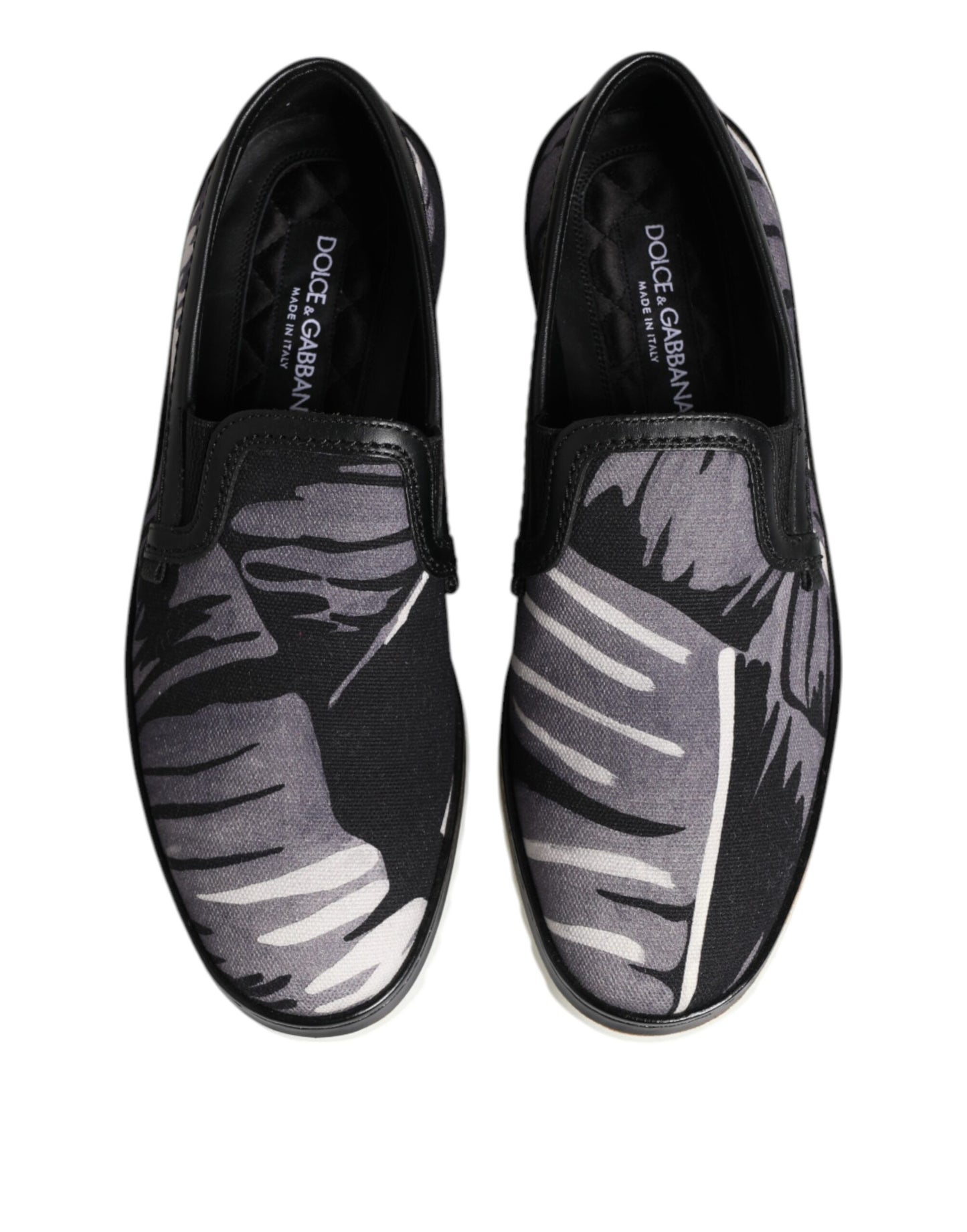Dolce &amp; Gabbana Black Tropical Slip-On Men's Sneakers